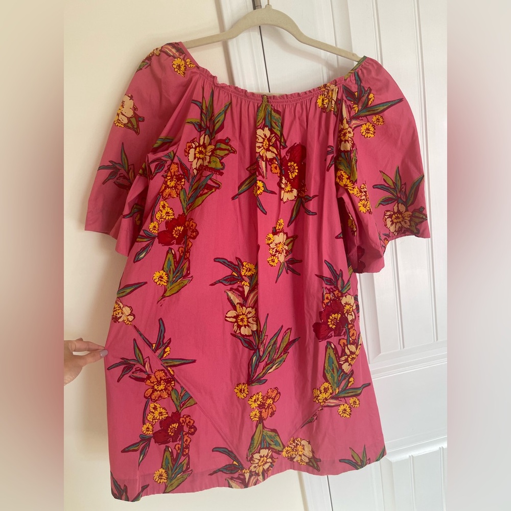 Free People Floral Off-Shoulder Pink Dress